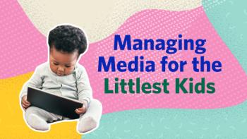 Baby looking at tablet